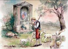 Mientras cuidaba los reba�os oraba a la Virgen